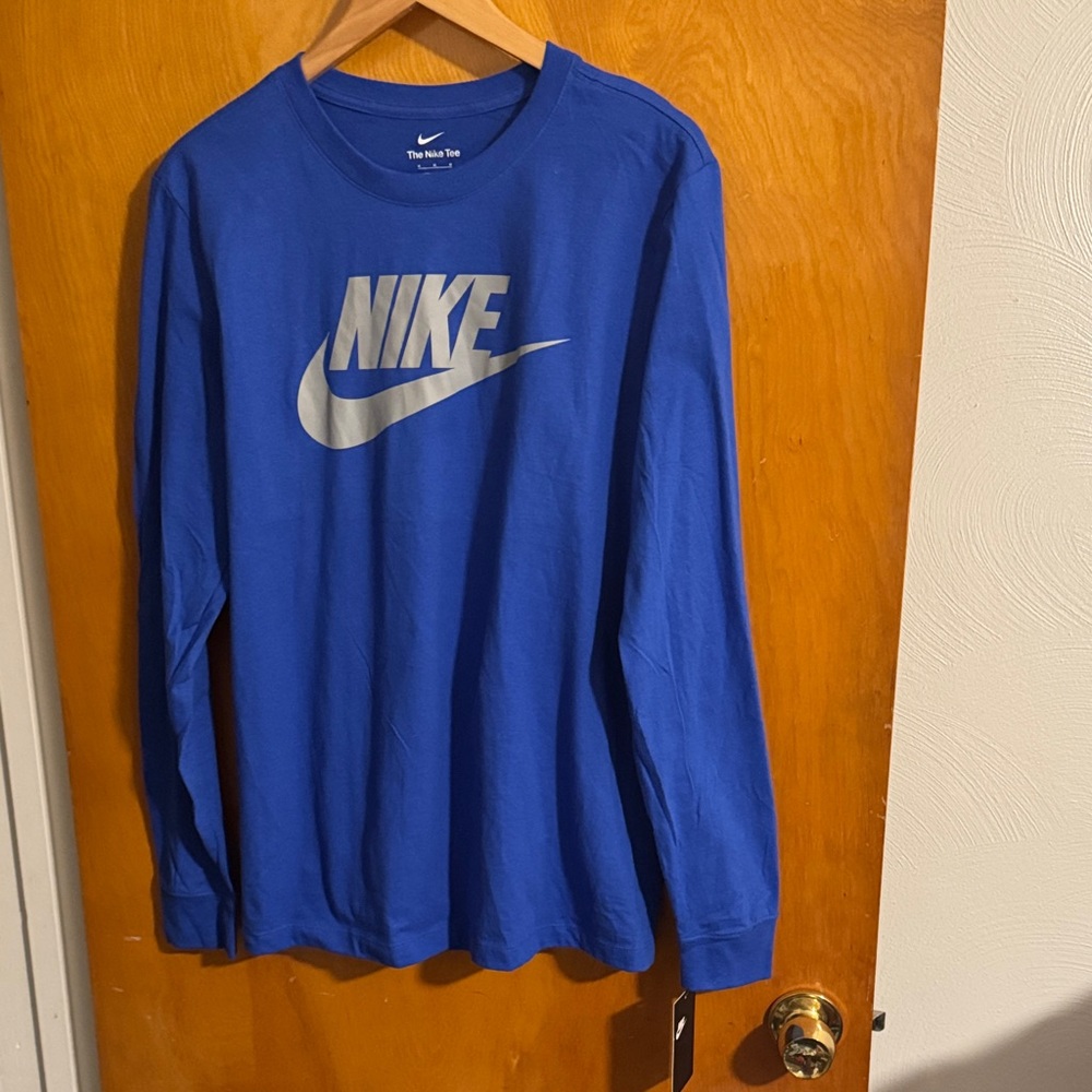 Nike Tshirt Mens Medium Long Sleeve Royal Blue